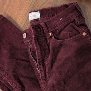 GAP Burgundy Skinny Corduroy Pants